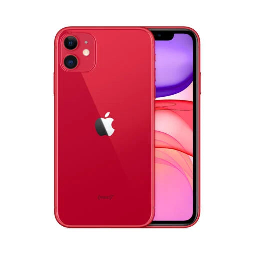 Red Apple smartphone with a white background